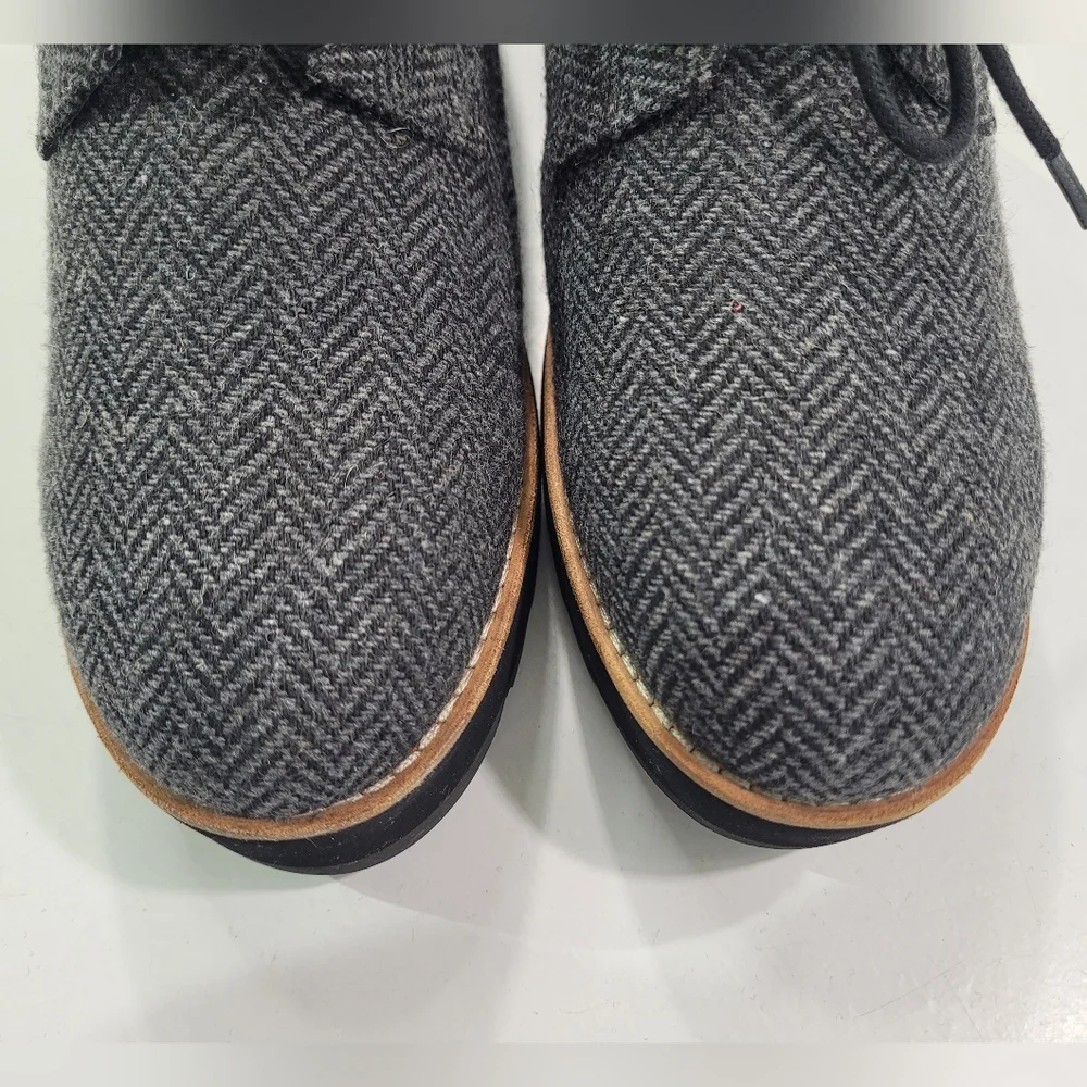 EILEEN FISHER EDDY LACE UP PLATFORM TWEED HERRINGBONE OXFORD LOAFER SHOE 7.5 A11 - Picture 4 of 13